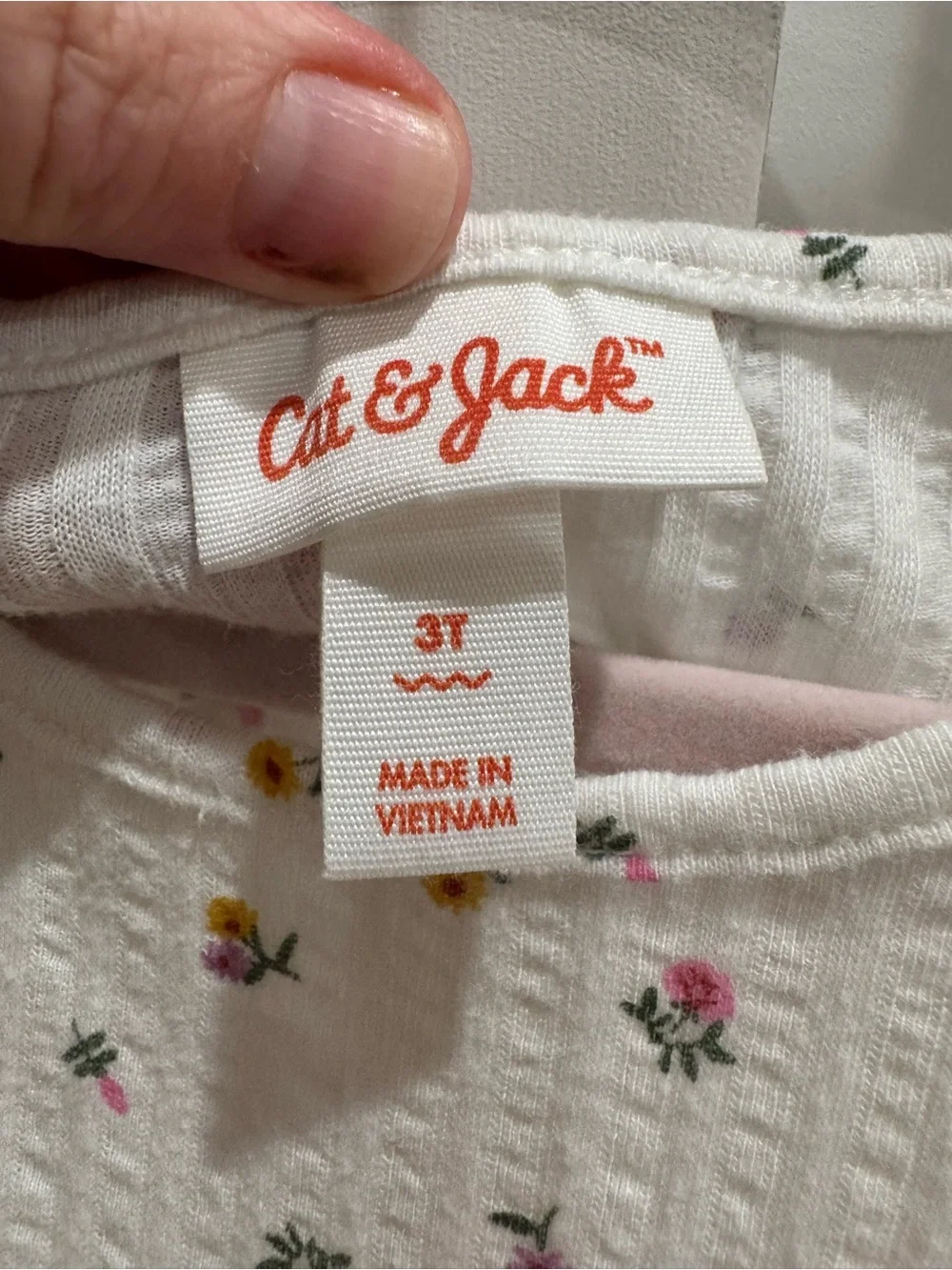 Cat & Jack Cream Floral Tulle Dress